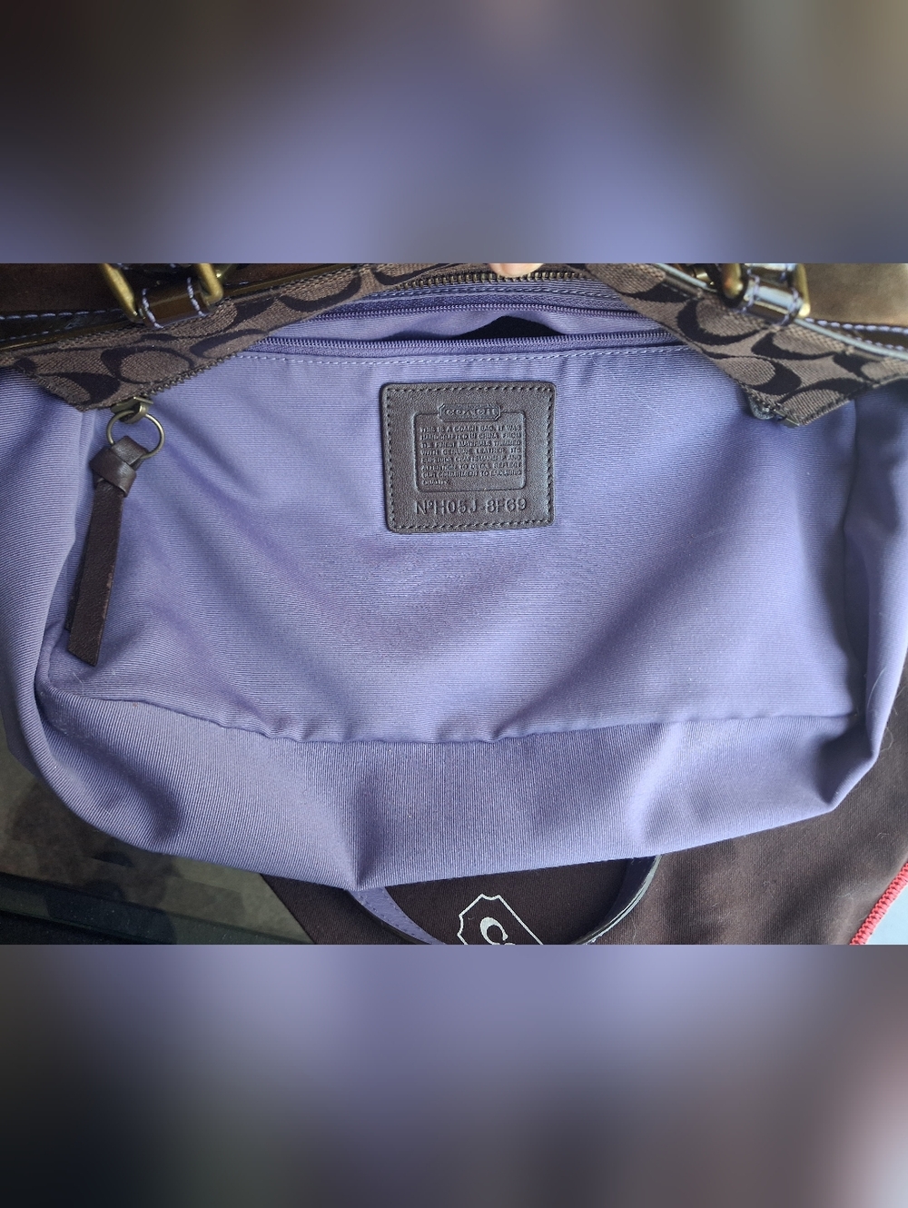 Vintage Coach Patchwork Tote With Lilac - Picture 5 of 13